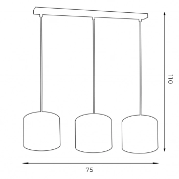 Arden lampa wisząca 3xE27 czarny mat