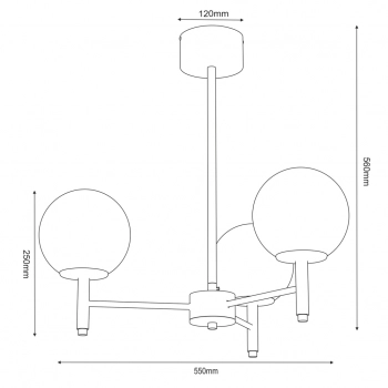 Awinion lampa wisząca 3xE27 czarny mat, złoto połysk