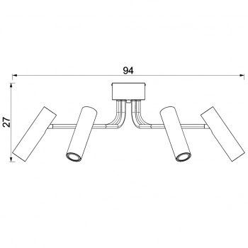 Axion lampa sufitowa 6xGU10 biały mat, chrom