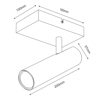 Axion lampa sufitowa, spot 1xGU10 czarny mat, chrom