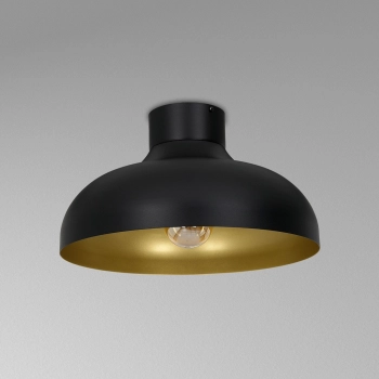 Basca lampa sufitowa 1xE27 czarny mat, złoto mat