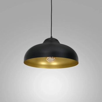 Basca lampa wisząca 1xE27 czarny mat, złoto mat