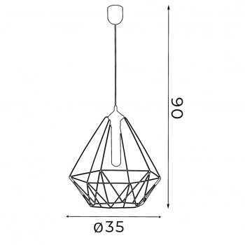 Basket NEW lampa wisząca 1xE27 czarny mat