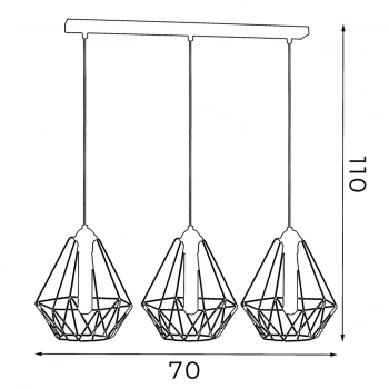 Basket NEW lampa wisząca 3xE27 czarny mat