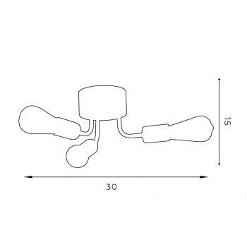 Brenda lampa sufitowa 3xE27 czarny mat