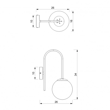 Cambridge kinkiet 1xE14 czarny mat