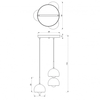 Cool lampa wisząca 3xE27 czarny mat, chrom