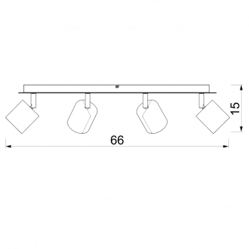 Demia lampa sufitowa, spot 4xGU10 nikiel, czarny mat