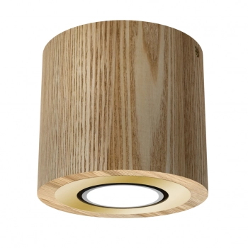 Downlight wood lampa sufitowa 1xGU10 naturalne drewno, złoty Luminex