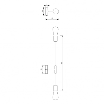 Flame kinkiet 2xE27 czarny mat, chrom