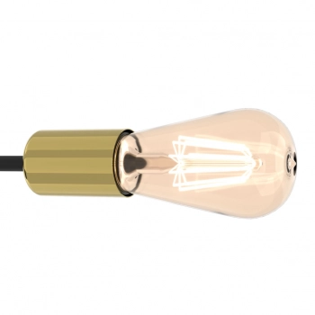 Flame lampa sufitowa 4xE27 czarny mat, złoto połysk