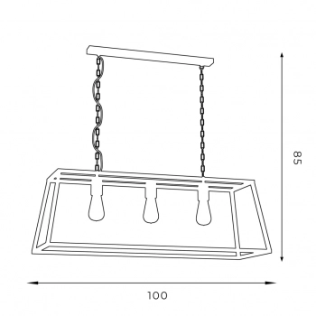 Frame lampa wisząca 3xE27 czarny mat