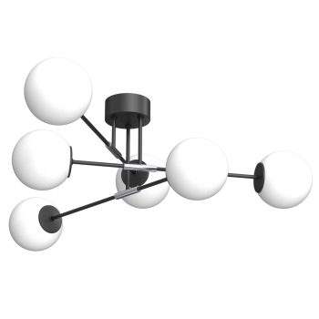 Glame lampa sufitowa 6xE27 czarny mat, chrom Luminex