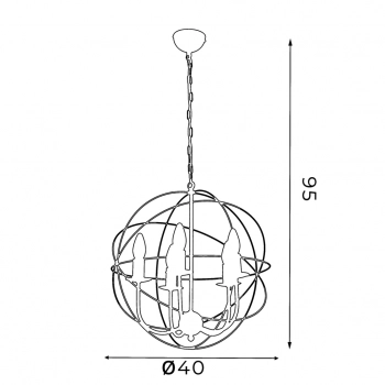 Globe lampa wisząca 5xE14 biały mat