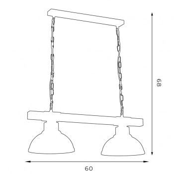 Hakon lampa wisząca 2xE27 zdobienie ręczne