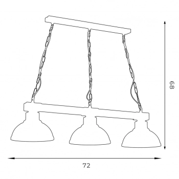 Hakon lampa wisząca 3xE27 zdobienie ręczne