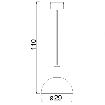 Handa lampa wisząca 1xE27 czarny mat