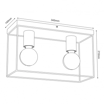 Homen lampa sufitowa 2xE27 biały mat, chrom