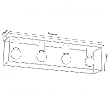 Homen lampa sufitowa 4xE27 biały mat, chrom