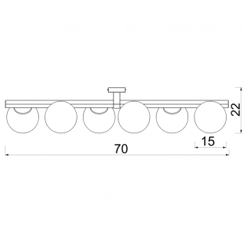 Idris lampa sufitowa 6xE27 czarny mat