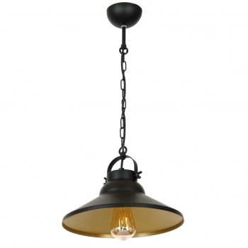 Iron lampa wisząca 1xE27 czarny mat, złoto mat Luminex