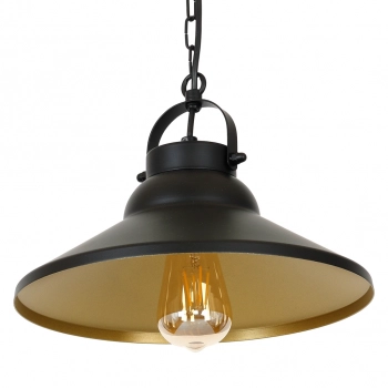 Iron lampa wisząca 1xE27 czarny mat, złoto mat