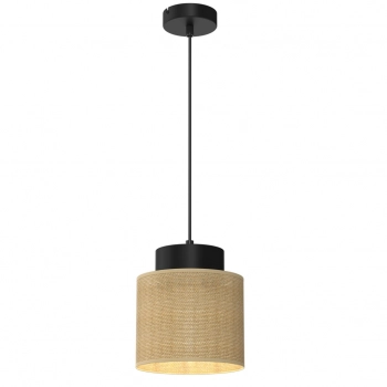 Jute lampa wisząca 1xE27 czarny struktura drobna Luminex