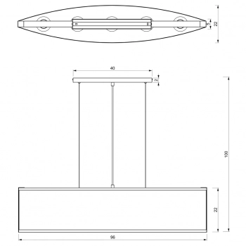 Kaga lampa wisząca 5xE27 czarny mat, złoto połysk