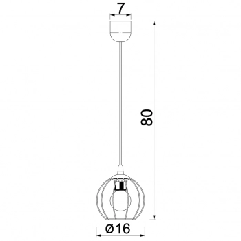 Laps lampa wisząca 1xE27 czarny mat