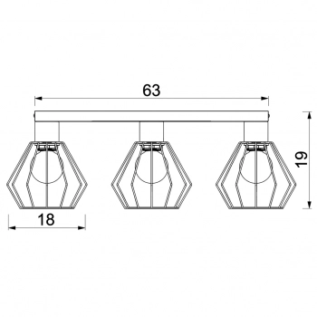 Leti lampa sufitowa 3xE27 czarny mat