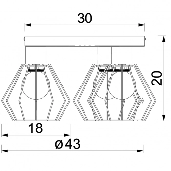 Leti lampa sufitowa 3xE27 czarny mat