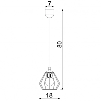 Leti lampa wisząca 1xE27 czarny mat