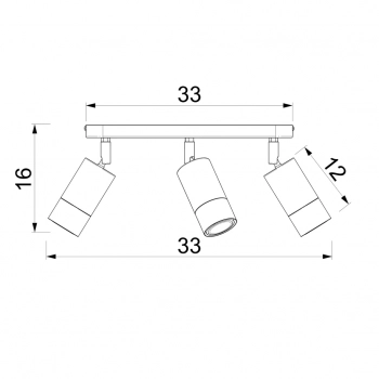 Link lampa sufitowa, spot 3xGU10 czarny mat