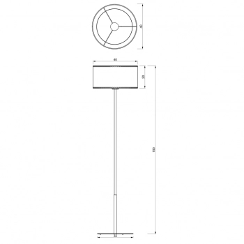 Loft shade lampa podłogowa 1xE27 czarny mat