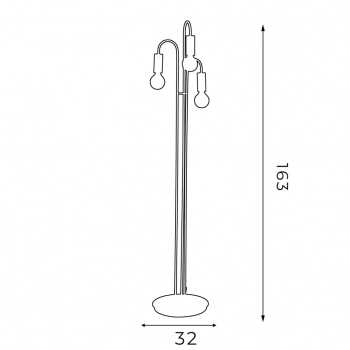 Loppe lampa podłogowa 3xE27 czarny mat, złoto mat