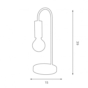 Loppe lampka stołowa 1xE27 czarny mat