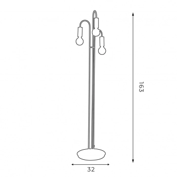 Loppe lampka stołowa 3xE27 czarny mat