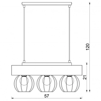 Menton lampa wisząca 3xE27 czarny mat