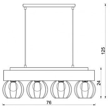 Menton lampa wisząca 4xE27 czarny mat