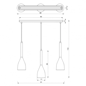 Muza NEW lampa wisząca 3xE27 biały mat