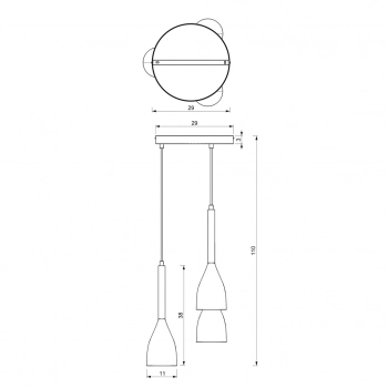 Muza NEW lampa wisząca 3xE27 biały mat