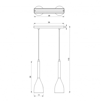 Muza lampa wisząca 2xE27 biały mat, złoto miedziane