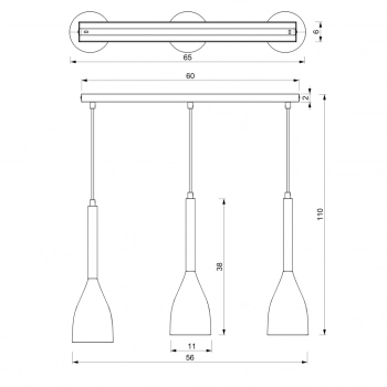 Muza lampa wisząca 3xE27 biały mat, złoto miedziane