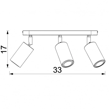 Nisse lampa sufitowa, spot 3xGU10 czarny mat