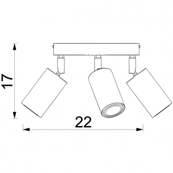 Nisse lampa sufitowa, spot 3xGU10 czarny mat