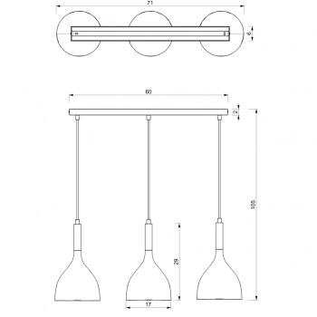 Noak lampa wisząca 3xE27 czarny mat, złoto mat