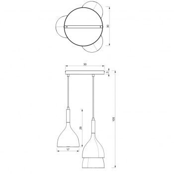 Noak lampa wisząca 3xE27 biały mat, chrom