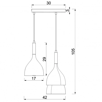 Noak lampa wisząca 3xE27 tytanowe złoto, złoto połysk