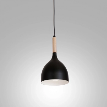 Noak wood lampa wisząca 1xE27 czarny mat