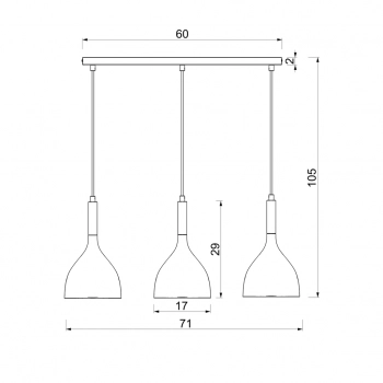 Noak wood lampa wisząca 3xE27 czarny mat